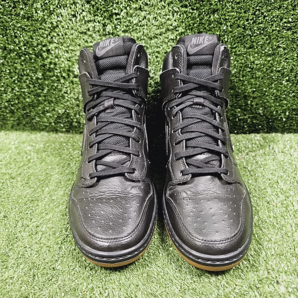 Nike Dunk Sky High Hidden Wedge Black Leather Sneakers 644877-014 Womens 8.5